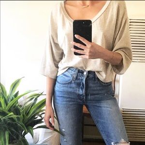 Nude v-neck top